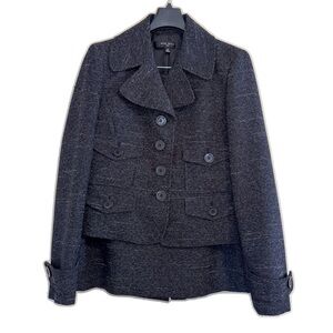 Nine West 4 Petite Skirt Suit Black 4P